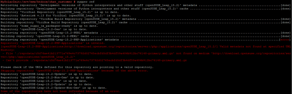 Repository 'openSUSE-Leap-15.2-PHP-Applications' is invalid.