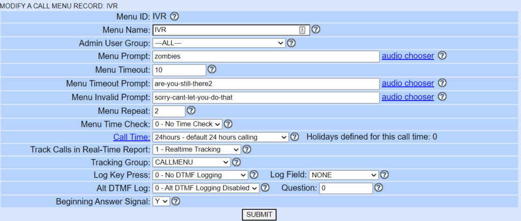 IVR Options