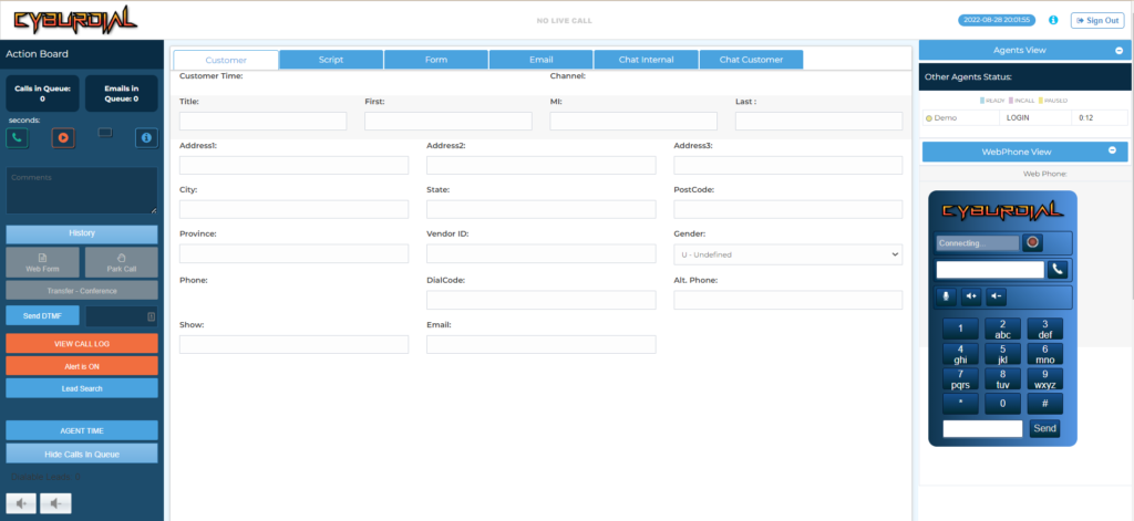Get a Quote now! 2 Agent Interface