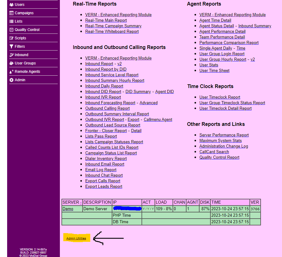 ViciDial Admin Utilities