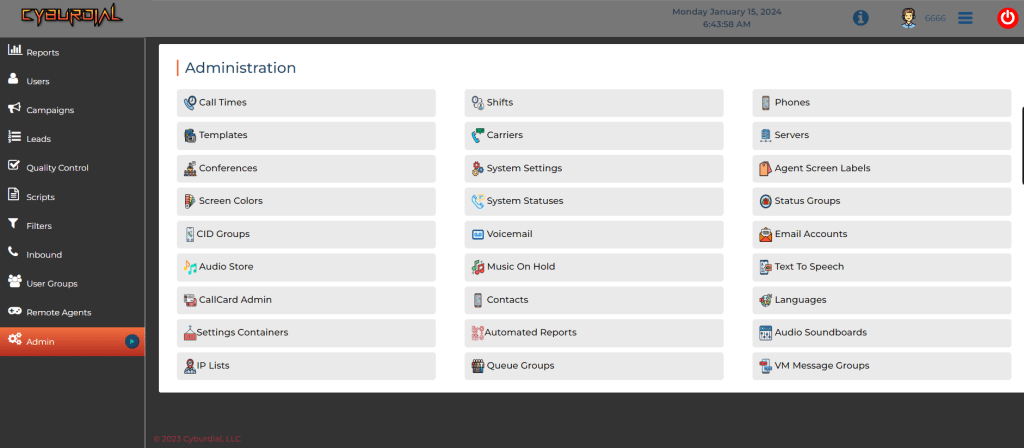 CyburDial Admin Area